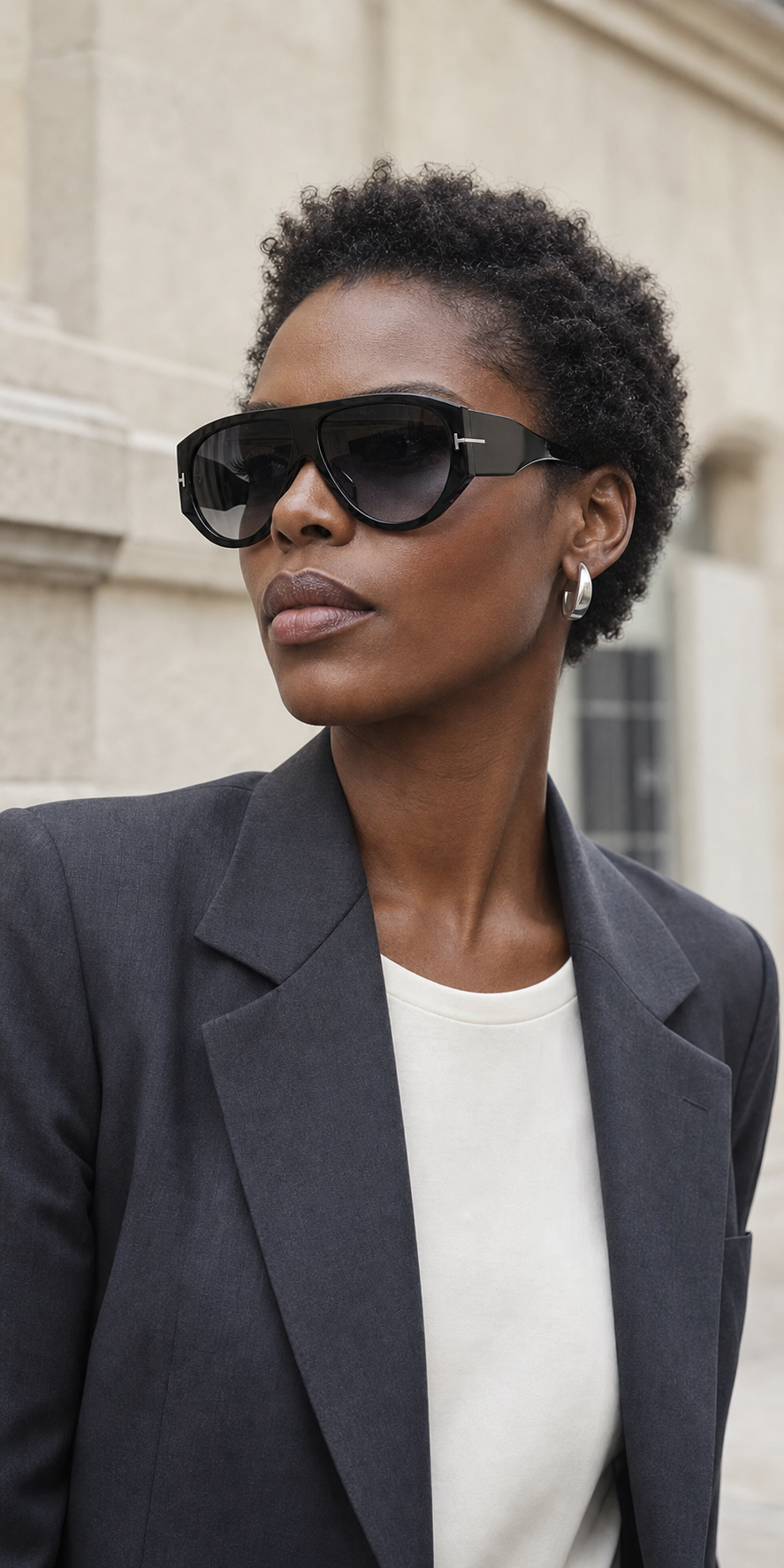 Lunettes Lumira noir fumé portées dans une scène lifestyle
